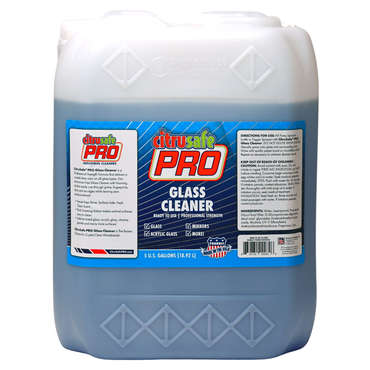 CitruSafe PRO Professional Strength Glass Cleaner - 5 Gallon Jerrycan