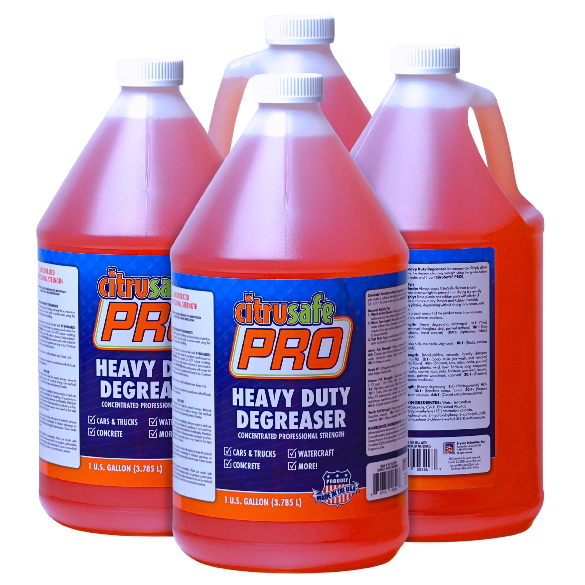 CitruSafe PRO Concentrated Heavy-Duty Cleaner Degreaser - Gallon (4 Pack)
