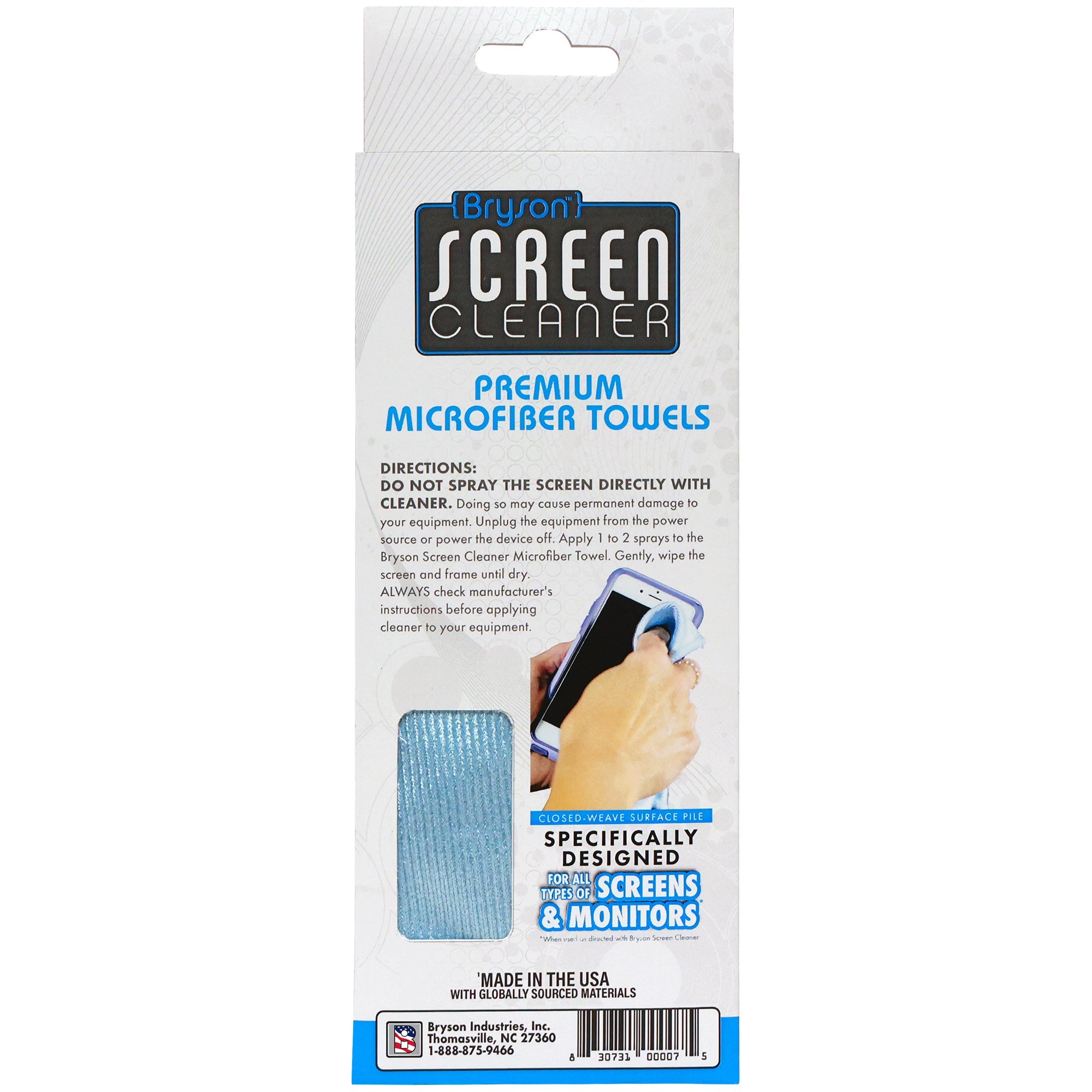 Bryson Screen Cleaner Premium Microfiber Towels - 3ct - BrysonShop.com