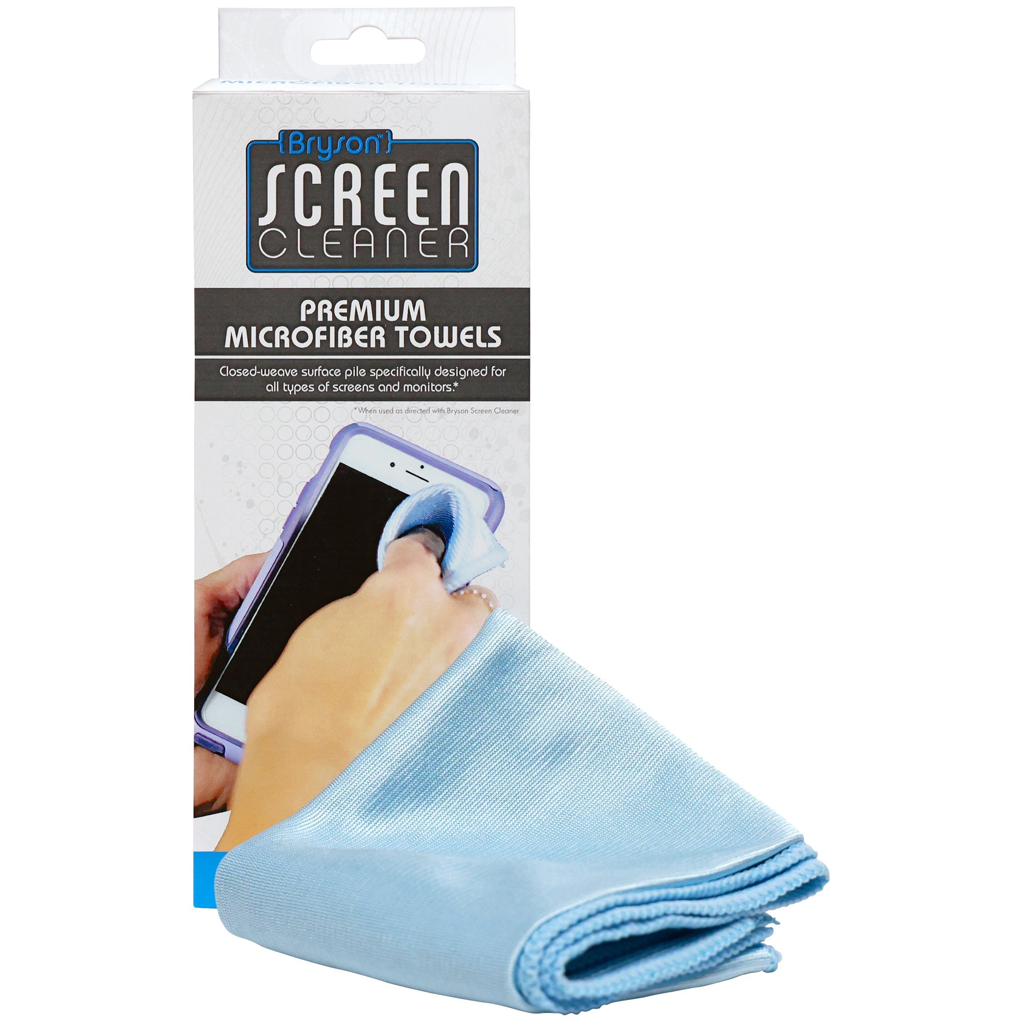 Bryson Screen Cleaner Premium Microfiber Towels - 3ct - BrysonShop.com