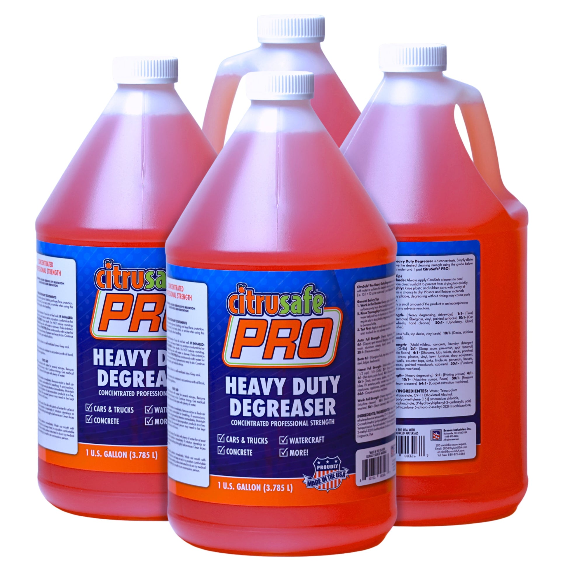 CitruSafe PRO Concentrated Heavy-Duty Cleaner Degreaser - Gallon (4 Pack) - BrysonShop.com